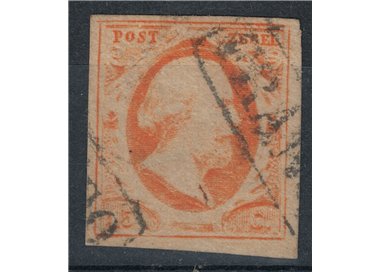 OLANDA 1852 Effigie di Re Guglielmo III 15c giallo arancio us ©