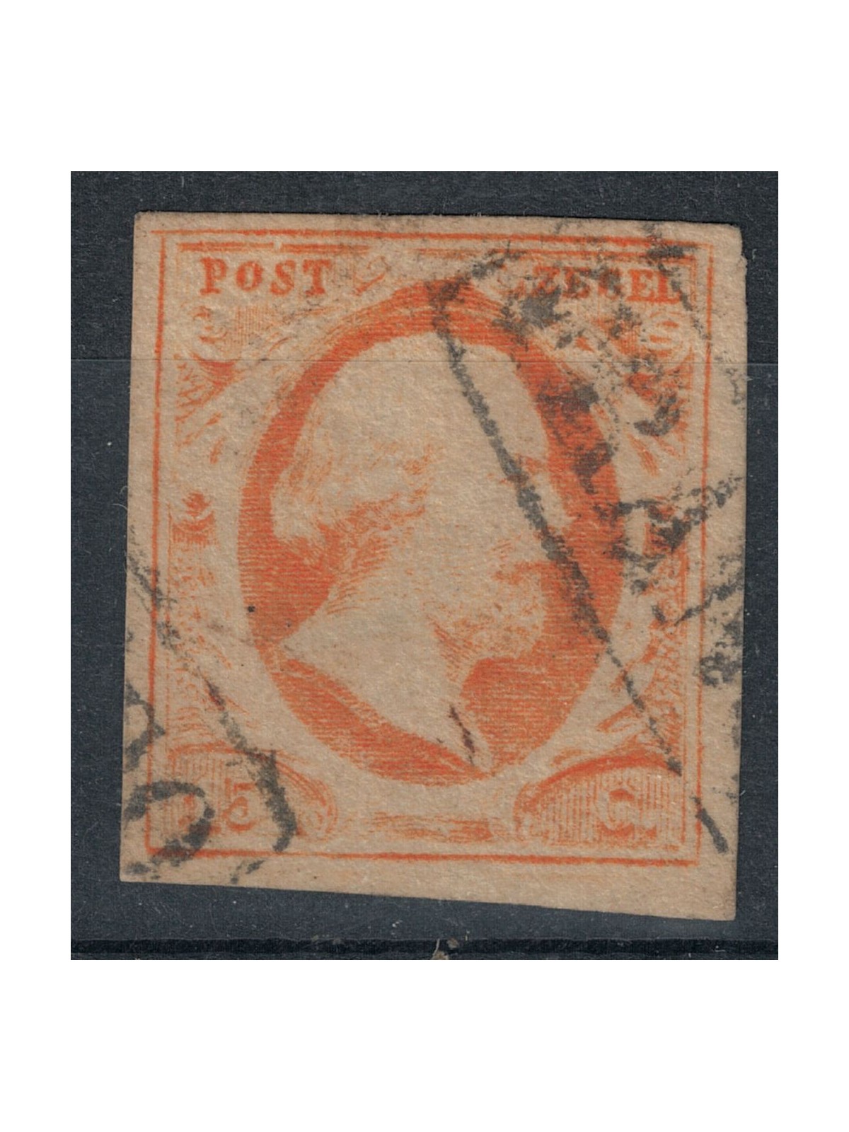 NETHERLANDS 1852 Effigy of King William III 15c yellow orange us ©