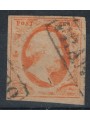 OLANDA 1852 Effigie di Re Guglielmo III 15c giallo arancio us ©