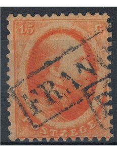 NETHERLANDS 1864 Effigy of King William III 15c orange us