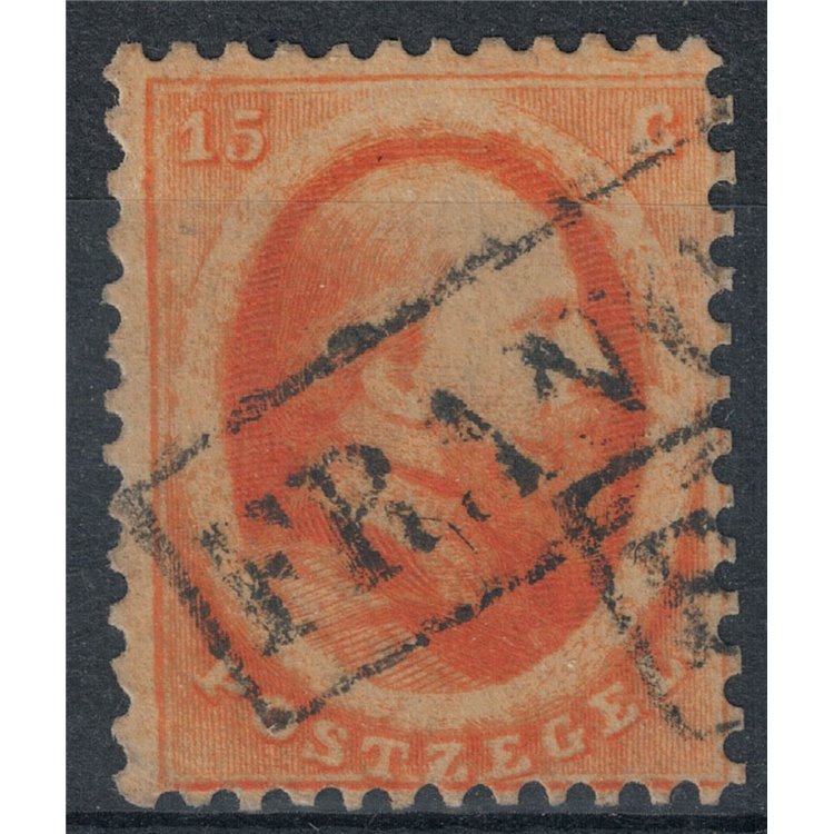 NETHERLANDS 1864 Effigy of King William III 15c orange us