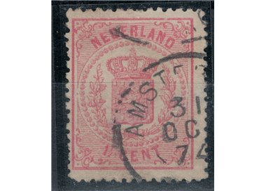 OLANDA 1869-71 Stemma 1½ rosa dent. 13½ us
