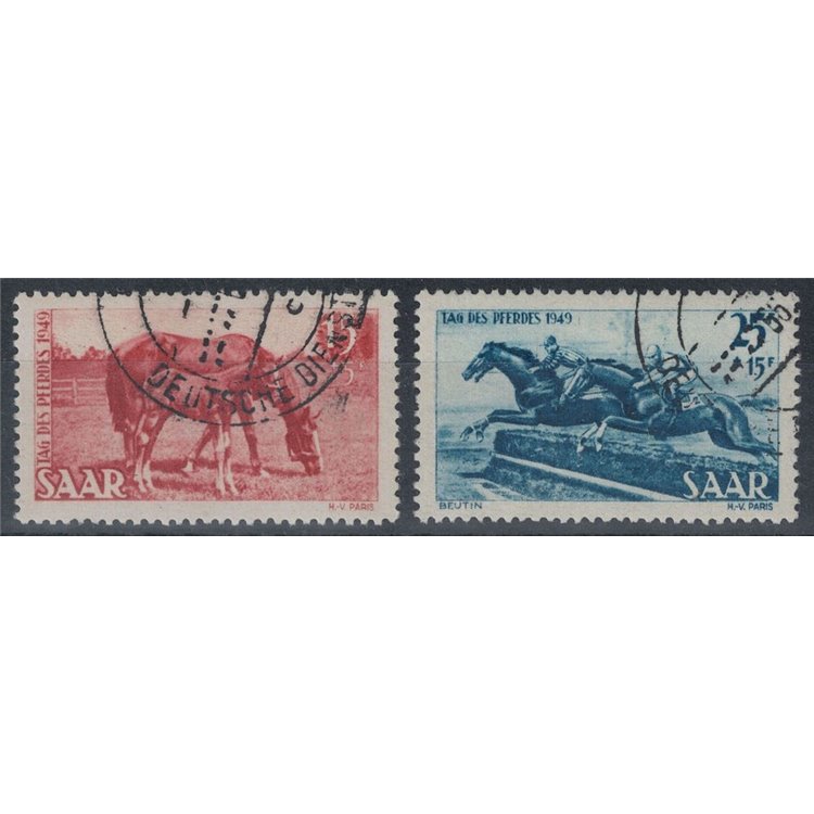 GERMANY SARRE 1949 Horse Day 2v us