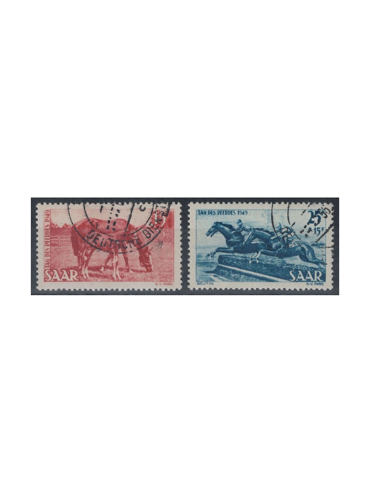 GERMANY SARRE 1949 Horse Day 2v us