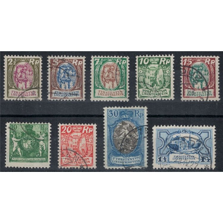 LIECHTENSTEIN 1924-27 Various subjects 9v us