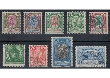 LIECHTENSTEIN 1924-27 Various subjects 9v us