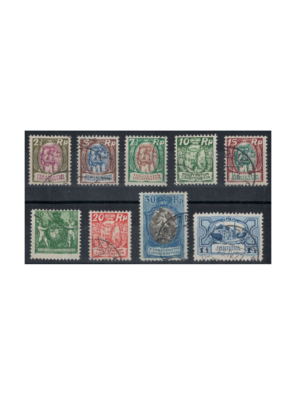 LIECHTENSTEIN 1924-27 Various subjects 9v us