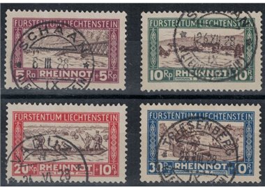 LIECHTENSTEIN 1928 Straripamento del Reno 4v us