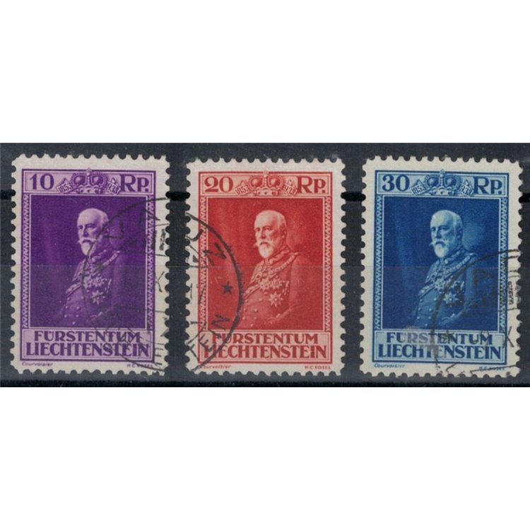 LIECHTENSTEIN 1933 80th birthday of Prince Franz I 3v us