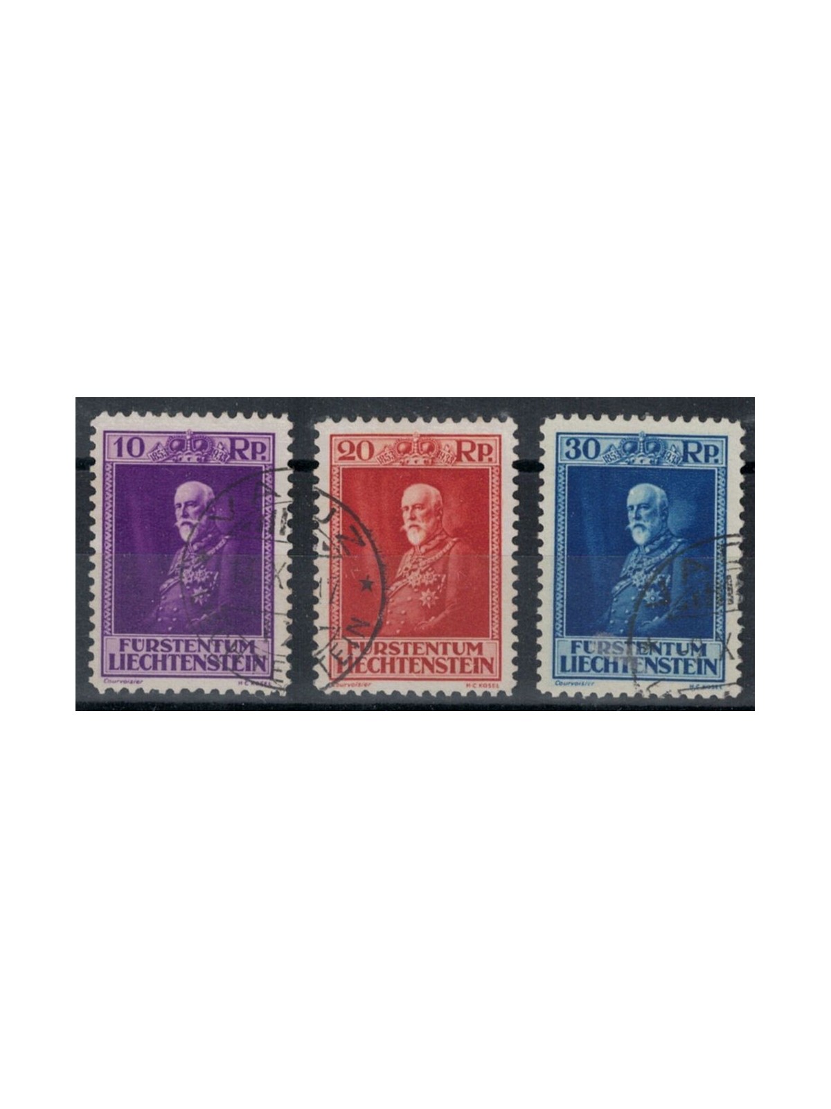LIECHTENSTEIN 1933 80° compleanno del Principe Francesco I 3v us