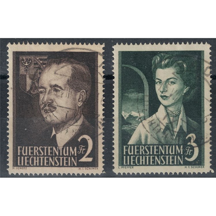 LIECHTENSTEIN 1955 Effigies of the Princes 2v us