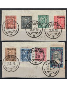 ALBANIA 1928 Constituent Assembly 8v used on fragment