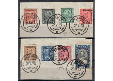 ALBANIA 1928 Constituent Assembly 8v used on fragment