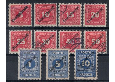 AUSTRIA 1919 Postage Due 11v us