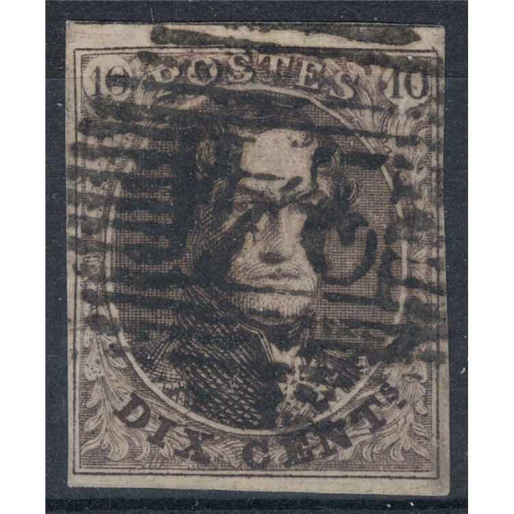 BELGIUM 1850 King Leopold I 10c brown us