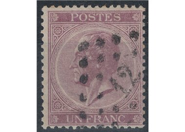 BELGIUM 1865 King Leopold I 1 fr. violet us