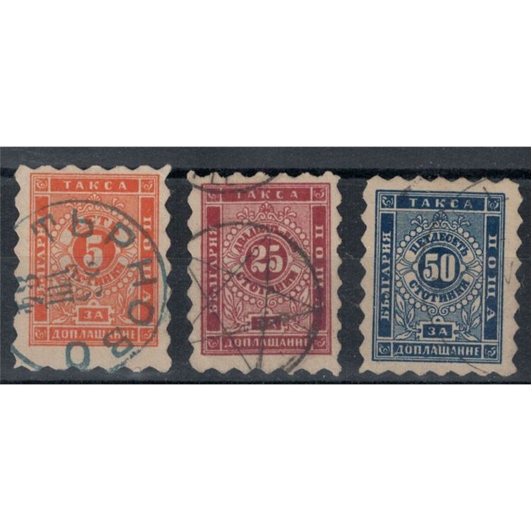 BULGARIA 1884 Segnatasse 3v us