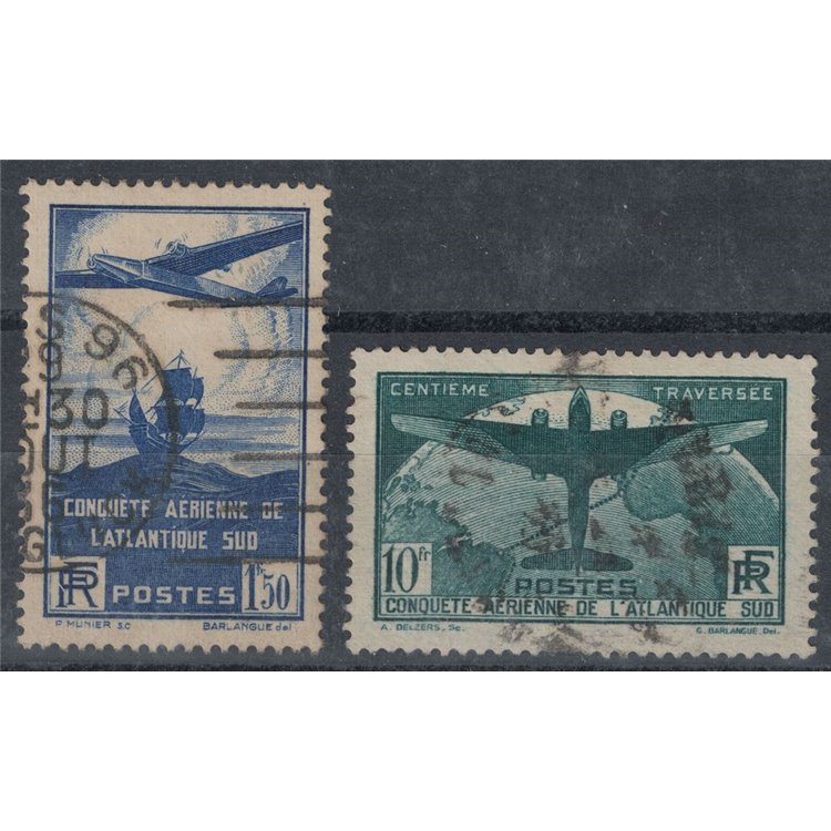FRANCIA 1936 Traversata aerea dell'Atlantico del Sud 2v us
