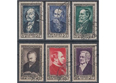FRANCE 1952 Celebrities of the 19th century 6v us