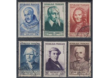 FRANCE 1953 Celebrities of the 12th and 20th centuries 6v us