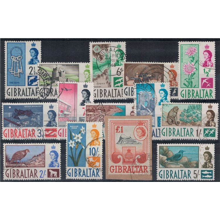 GIBILTERRA 1960 Effigie della Regina Elisabetta e vedute 14v us