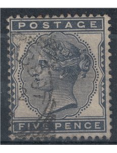 GREAT BRITAIN 1880-81 Effigy of Queen Victoria (5p blue black) us