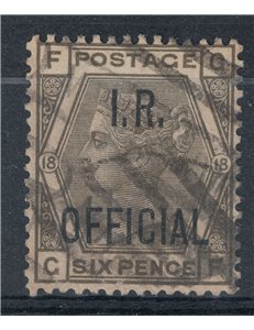 GREAT BRITAIN 1882 Service (IR OFFICIAL) 6p olive grey us