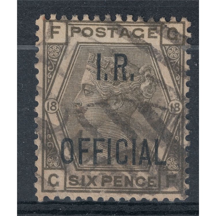GREAT BRITAIN 1882 Service (IR OFFICIAL) 6p olive grey us