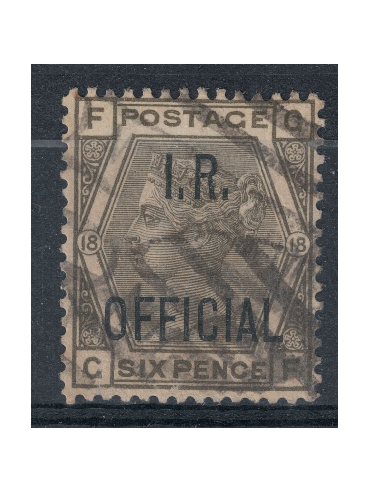 GRAN BRETAGNA 1882 Servizio (I.R. OFFICIAL) 6p grigio oliva us