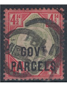 GRAN BRETAGNA 1888-1901 Servizio (GOV. T PARCELS) 4½ carminio e verde us