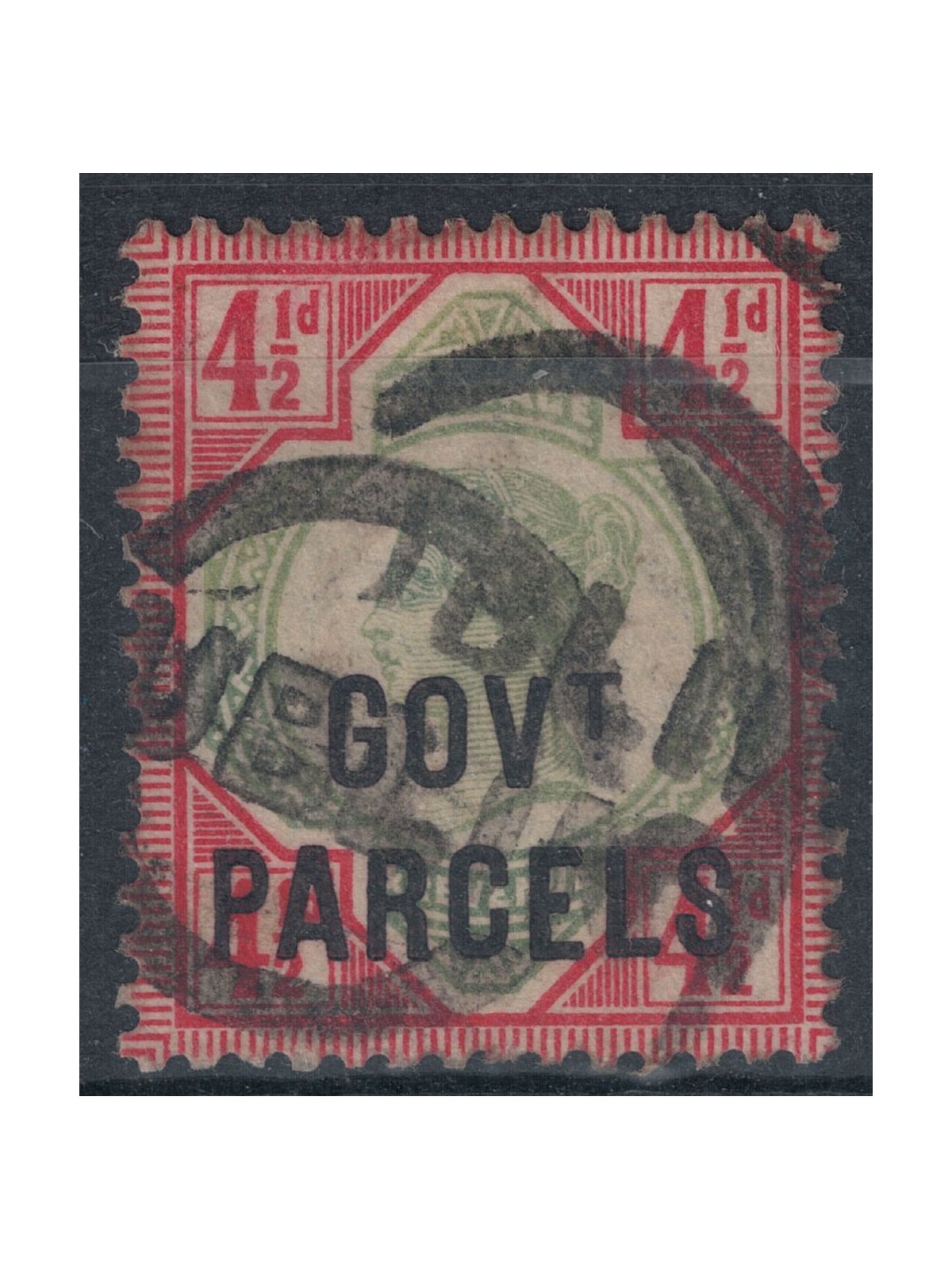 GRAN BRETAGNA 1888-1901 Servizio (GOV. T PARCELS) 4½ carminio e verde us