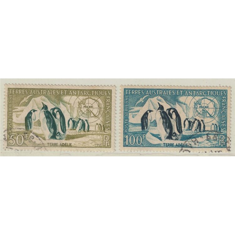 TAAF 1956 Penguins, airmail 2v us