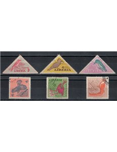 LIBERIA 1954 Fauna, birds 6v us