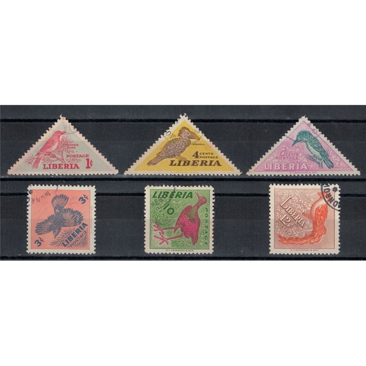 LIBERIA 1954 Fauna, uccelli 6v us
