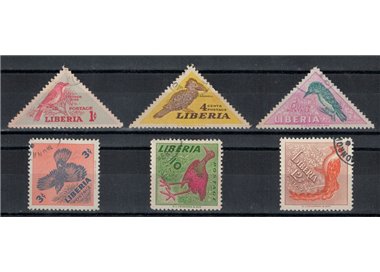 LIBERIA 1954 Fauna, birds 6v us