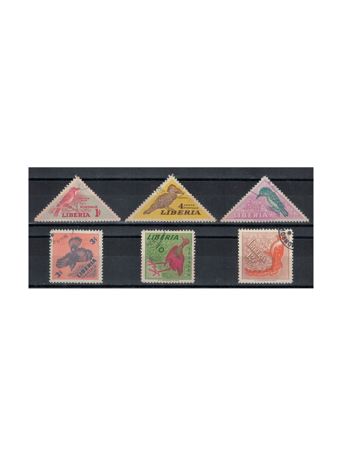 LIBERIA 1954 Fauna, uccelli 6v us