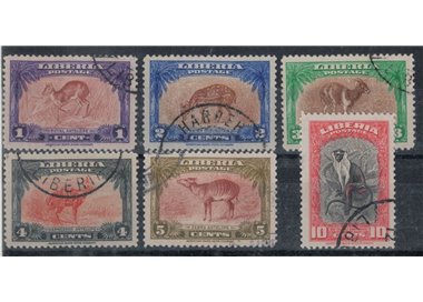LIBERIA 1942 Fauna, animals 6v us