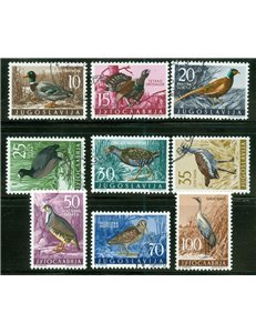 YUGOSLAVIA 1958 Fauna, birds 9v us