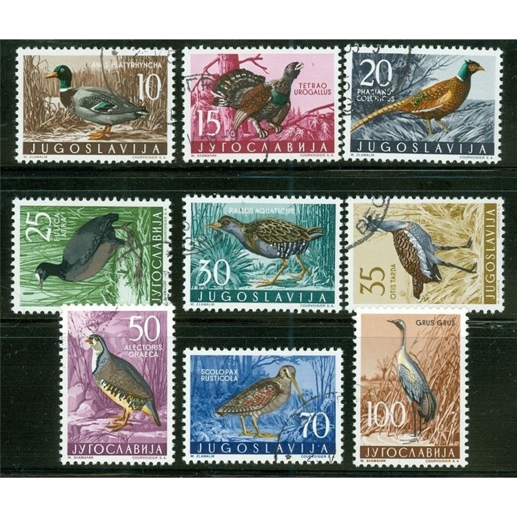 JUGOSLAVIA 1958 Fauna, uccelli 9v us