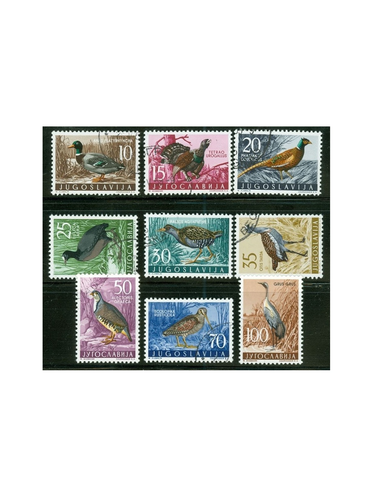 YUGOSLAVIA 1958 Fauna, birds 9v us