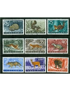 JUGOSLAVIA 1960 Fauna, animali selvatici 9v us