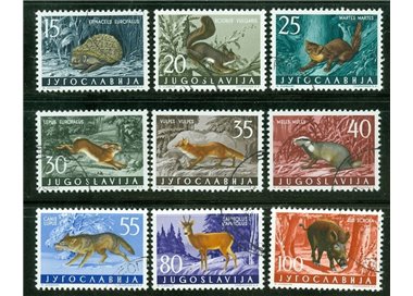 JUGOSLAVIA 1960 Fauna, animali selvatici 9v us