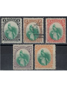 GUATEMALA 1881 Quetzal 5v us