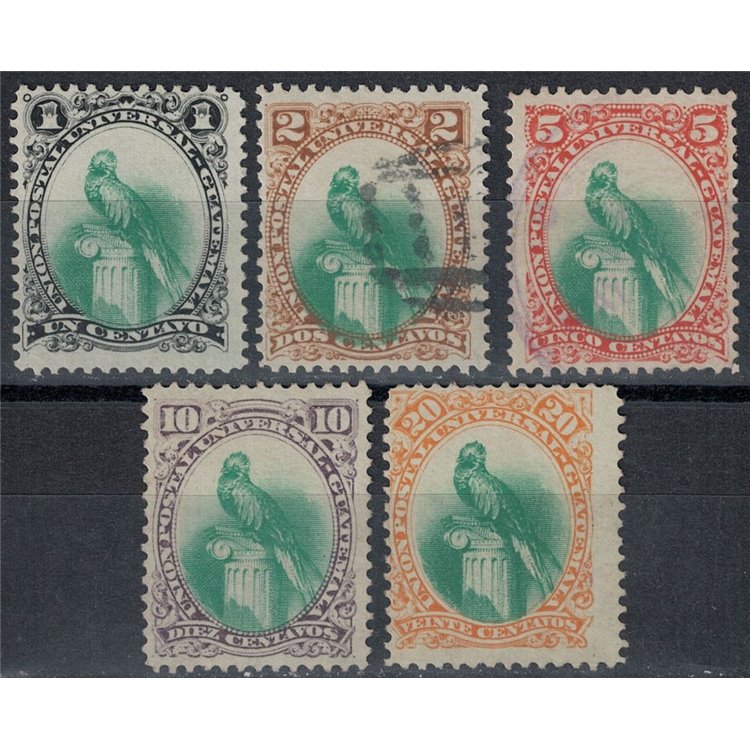 GUATEMALA 1881 Quetzal 5v us