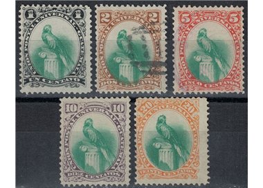GUATEMALA 1881 Quetzal 5v us