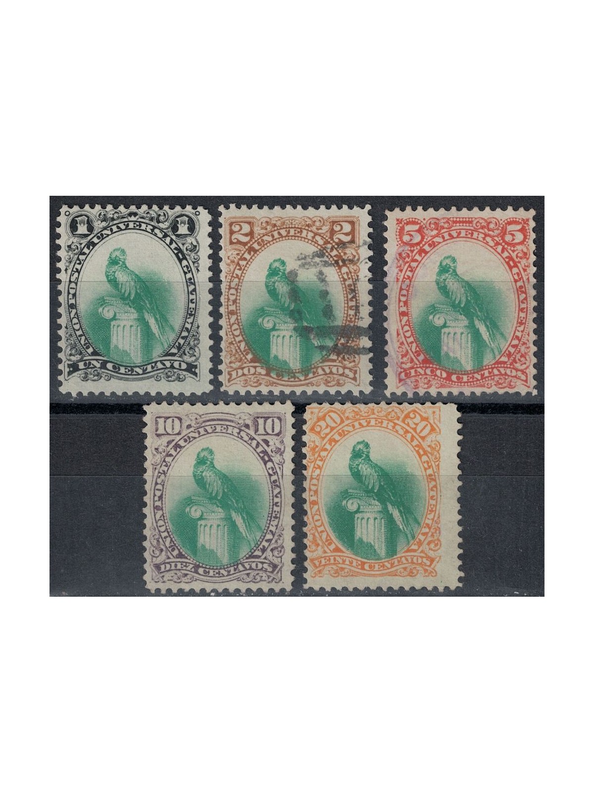 GUATEMALA 1881 Quetzal 5v us