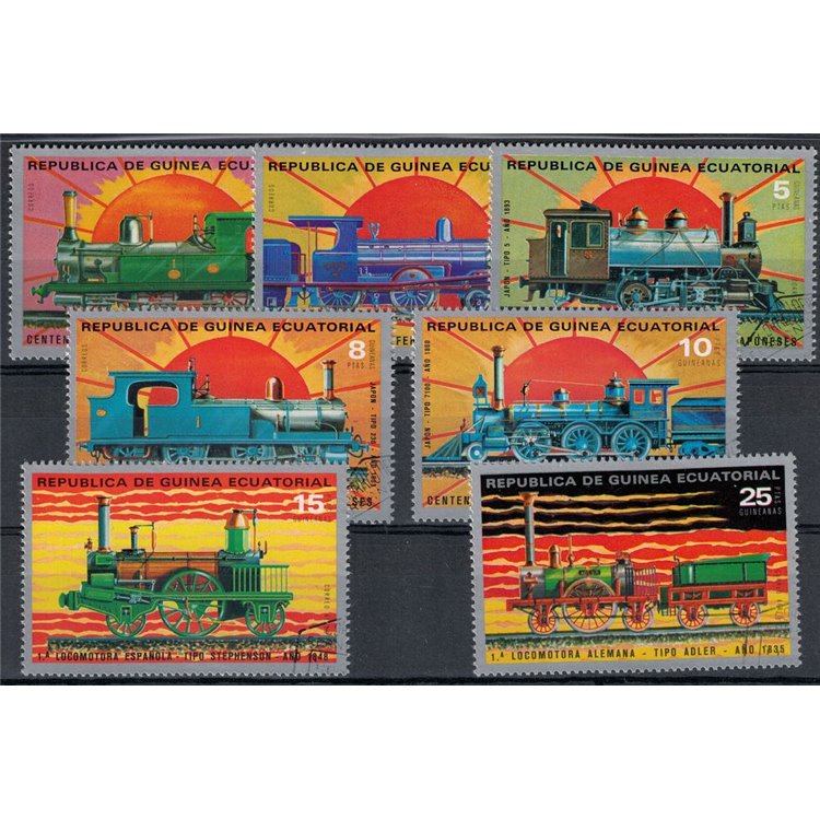 EQUATORIAL GUINEA 1972 Japanese Railways 7v us
