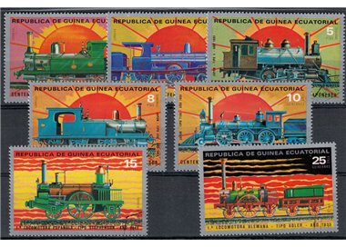 EQUATORIAL GUINEA 1972 Japanese Railways 7v us
