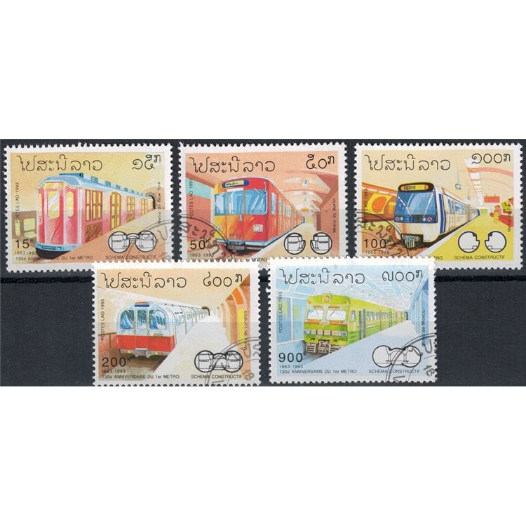LAOS 1993 Anniversary of the 1st Metro 5v us