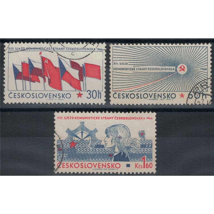 CZECHOSLOVAKIA 1966 Congress of the Communist Party 3v us